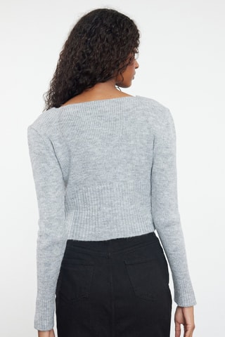 Casaco de malha - Cinzento-claro