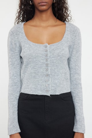 Casaco de malha - Cinzento-claro