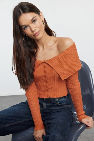 Casaco de malha - Laranja