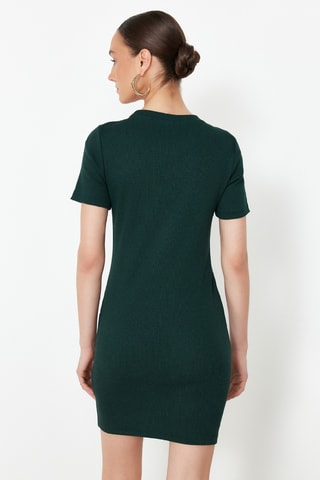 Vestido direito - Verde-escuro