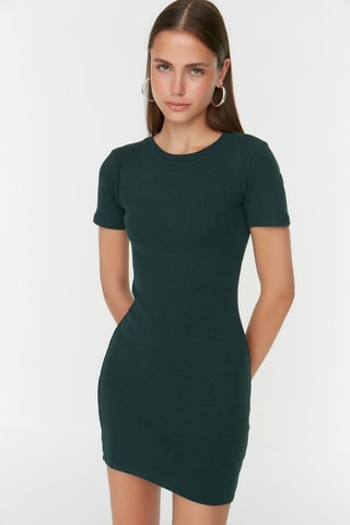 Vestido direito - Verde-escuro