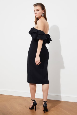 Vestido justo sem mangas - Preto