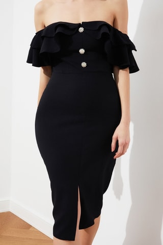 Vestido justo sem mangas - Preto