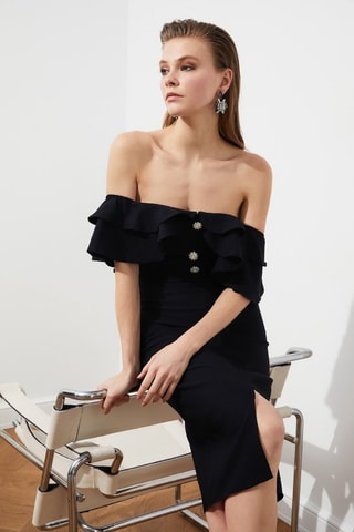 Vestido justo sem mangas - Preto