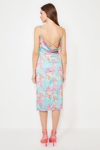 Vestido midi sem mangas - Azul