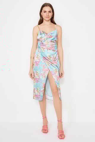 Vestido midi sem mangas - Azul