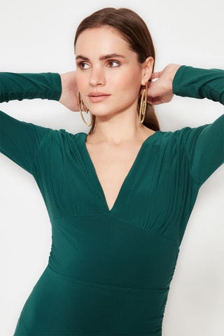 Vestido curto - Verde-escuro