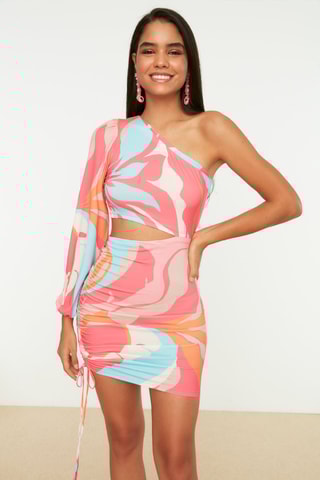 Vestido assimétrico - Rosa