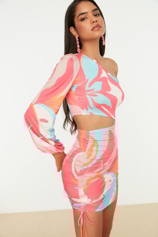 Vestido assimétrico - Rosa