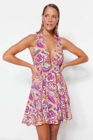 Vestido curto sem mangas - Violeta