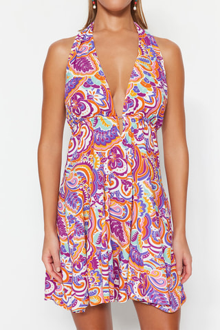 Vestido curto sem mangas - Violeta