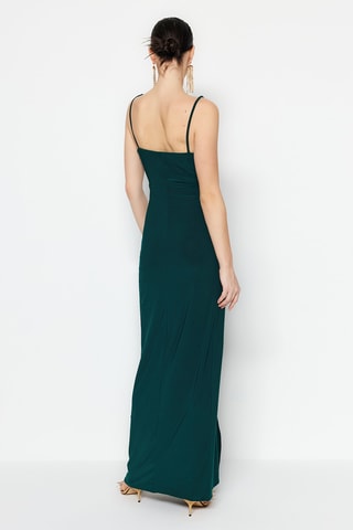 Vestido comprido sem mangas - Verde-escuro