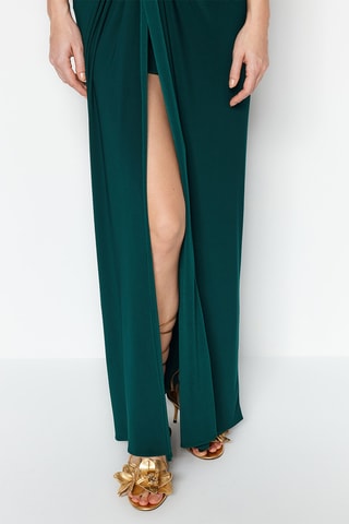 Vestido comprido sem mangas - Verde-escuro