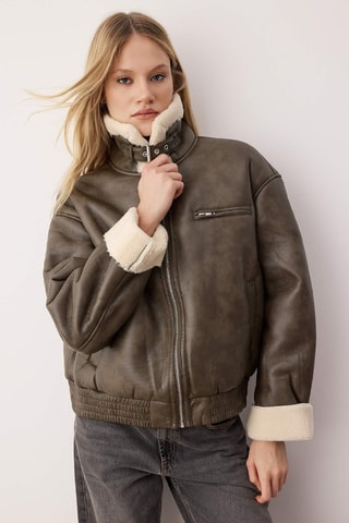 Casaco bomber oversize - Cinzento