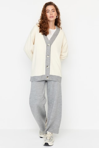 Casaco e calças - Cru e cinzento