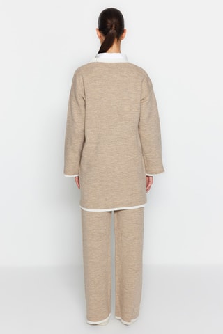 Casaco de malha comprido e calças - Toupeira