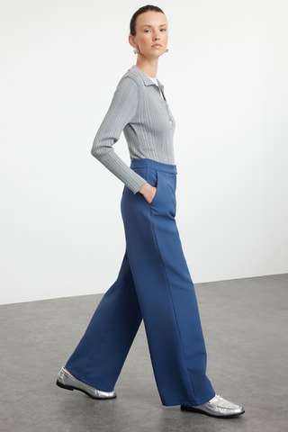 Calças wide legs - Azul