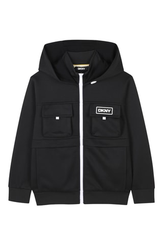 Cardigan con cappuccio - Nero - DKNY