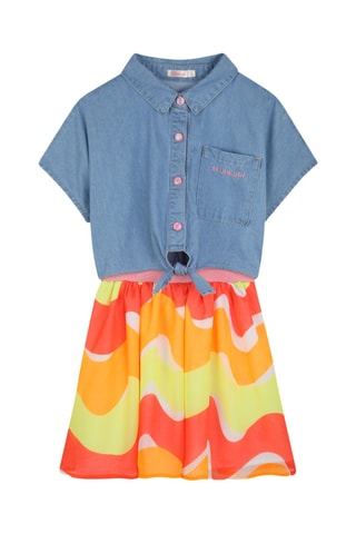 Abito bimateriale - Indaco