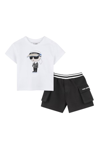 T-shirt e shorts - Bianco e nero - Karl Lagerfeld