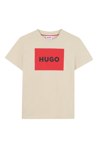T-shirt in cotone bio - Beige - Hugo