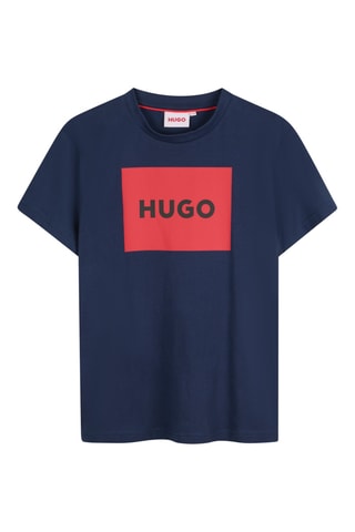 T-shirt in cotone bio - Navy - Hugo