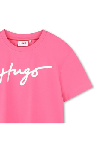 T-shirt in cotone bio - Rosa - Hugo