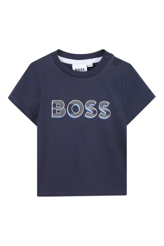 T-shirt in cotone bio - Blu scuro - Boss
