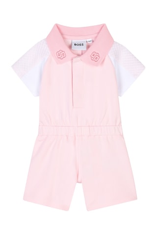 Tuta corta in cotone bio - Rosa cipria - Boss