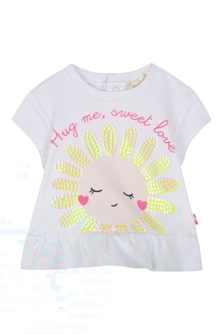 T-shirt e shorts in cotone bio - Bianco e rosa