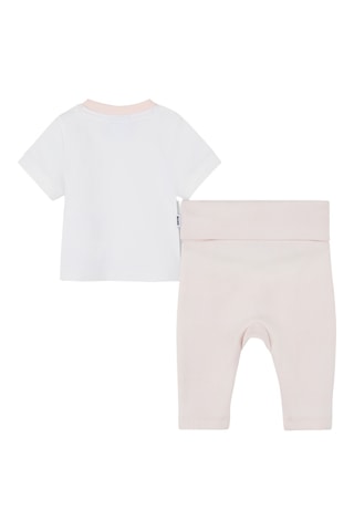 T-shirt e pantaloni in cotone bio - Bianco e rosa cipria - Boss