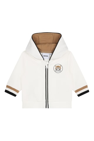 Felpa con cappuccio e pantaloni in cotone bio - Bianco - Boss