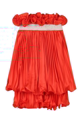 Gonna a vita alta plissé con volant - Arancione - Karl Lagerfeld