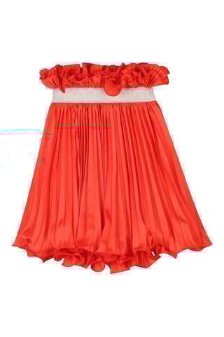 Gonna a vita alta plissé con volant - Arancione - Karl Lagerfeld