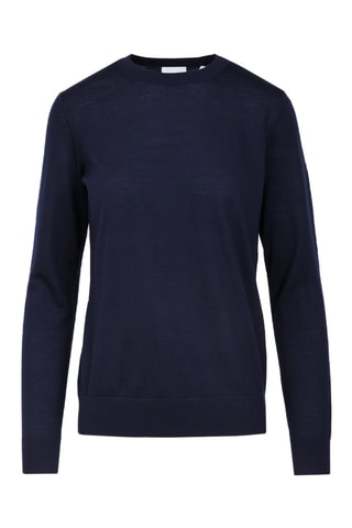 Pull en laine mérinos Lea - Bleu marine