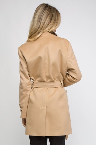 Manteau en laine et cachemire Sherringham short A23O - Camel