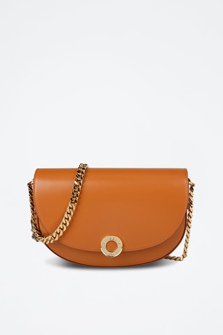 Sac à bandoulière en cuir de veau Claudine - Roux foncé