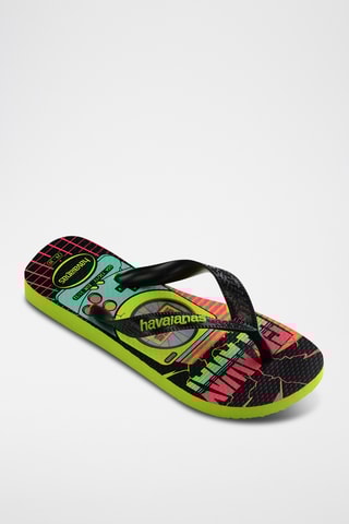 Chanclas Kids Top Holographic - Negro y verde
