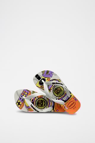 Chanclas Kids Top Holographic - Blanco y naranja
