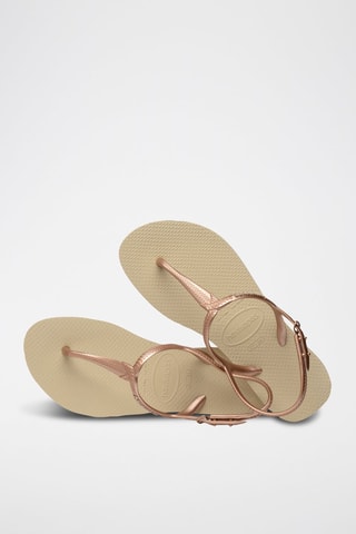 Sandalias Twist - Beige y rosa dorado