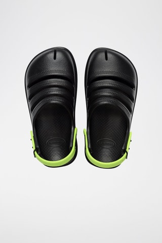 Zuecos Kids Clog - Negro y lima