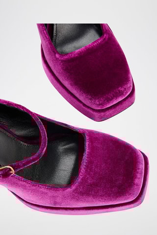 Zapatos de piel caprina de plataforma - Violeta