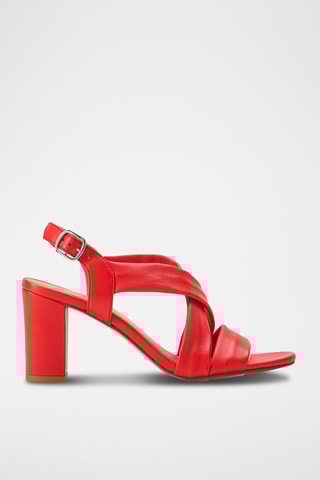 Sandalias de piel caprina de tacón Vuko - Rojo