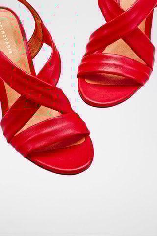 Sandalias de piel caprina de tacón Vuko - Rojo