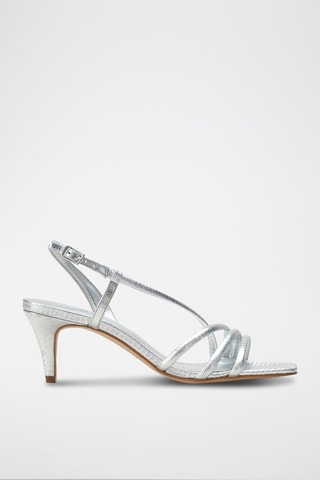 Sandalias de piel de tacón Zhora - Plateado