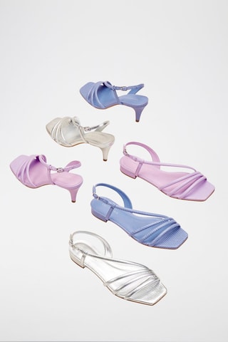 Sandalias de piel de tacón Zhora - Plateado