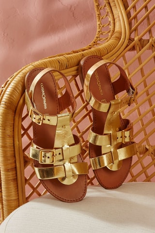 Sandalias de piel Tayia - Platino