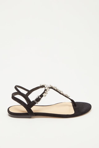 Sandalias de piel caprina de terciopelo Haria - Negro