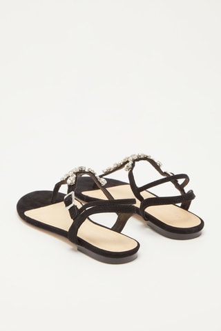 Sandalias de piel caprina de terciopelo Haria - Negro