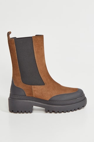 Botines Chelsea de piel Fioro - Caqui